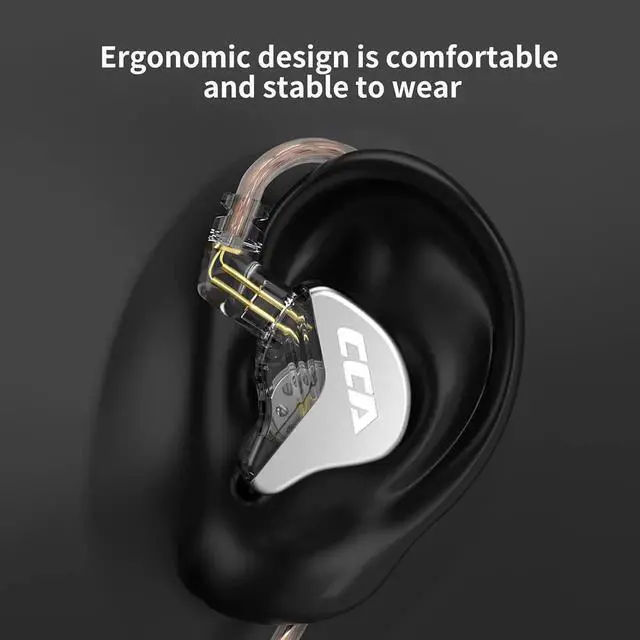 Alt view image 7 of 7 - CRA In Ear Monitor, Ultra-Thin Diaphragm Dynamic Driver IEM Earphones, Wired In-Ear Headphones with Clear Sound & Deep Bass, 2 Pin Detachable Cable Gaming Earbuds for Singers, Musicians, Drummers