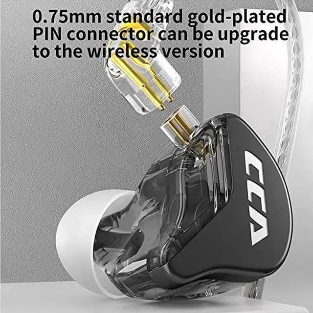 Alt view image 6 of 7 - CRA In Ear Monitor, Ultra-Thin Diaphragm Dynamic Driver IEM Earphones, Wired In-Ear Headphones with Clear Sound & Deep Bass, 2 Pin Detachable Cable Gaming Earbuds for Singers, Musicians, Drummers