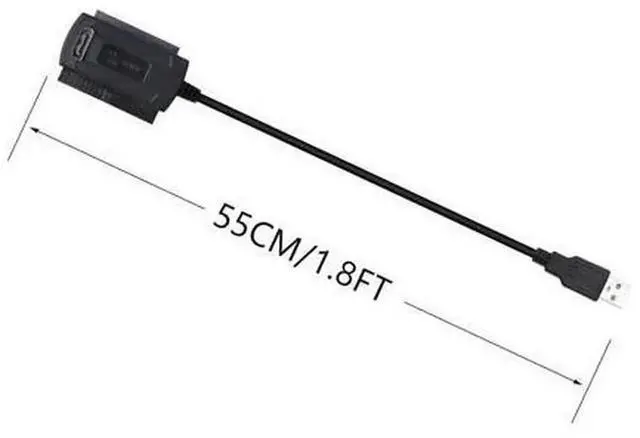 Alt view image 7 of 7 - SinLoon USB 2.0 to SATA IDE Converter Cable, Multi-Functional Hard Drive Adapter Support 2.5/3.5/5.25 Inch SATA & IDE HDD SSD Optical Drive, 1.8FT Black USB to IDE SATA Hard Disk Transfer Cable