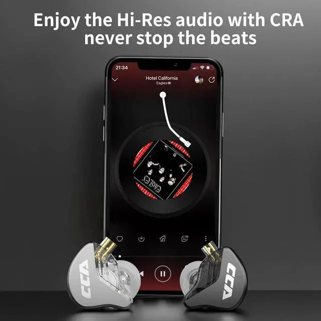Alt view image 3 of 7 - CRA In Ear Monitor IEM Earphones, Ultra-Thin Diaphragm Dynamic Driver Wired In-Ear Headphones, Clear Vocals & Punchy Deep Bass, Detachable 2 Pin Cable Gaming Earbuds for Singers, Musicians, Drummers,