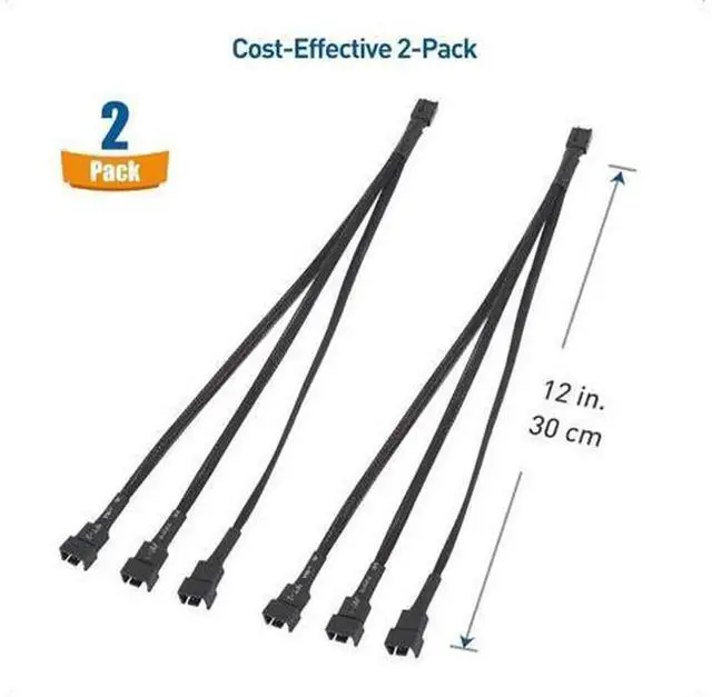 Alt view image 7 of 7 - Cable Matters 3-Way 4 Pin PWM Fan Splitter Cable, 12 Inches 1 Male to 3 Female PC Fan Converter Cord, Internal Motherboard Fan Extension Wire for Computer Chassis Cooling Fan Expansion, 2 Pack