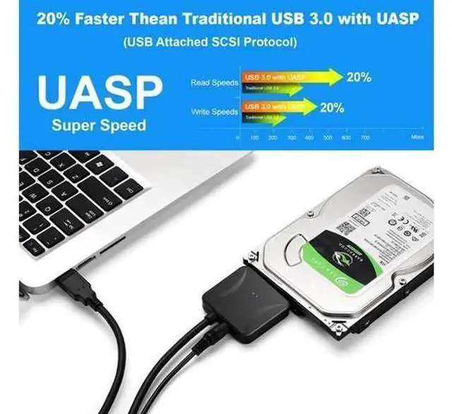 Alt view image 2 of 5 - USB 3.0 to IDE ATA Hard Drive Adapter with USB 3.0 Hub, IDE Converter for 2.5 Inch & 3.5 Inch HDD Hard Disk, External Hard Disk Reader with Power Supply Cable for Data Transfer