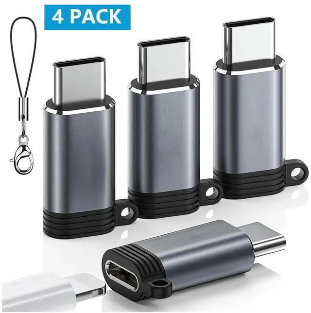 Main image of 4 Pack Lightning Female to USB C Male Adapter, Type-C Charging Converter Support Charging & Data Transfer, Compatible with iPhone 15, iPad Air, Samsung, Pixel Phones, Not Support Audio and OTG Functio