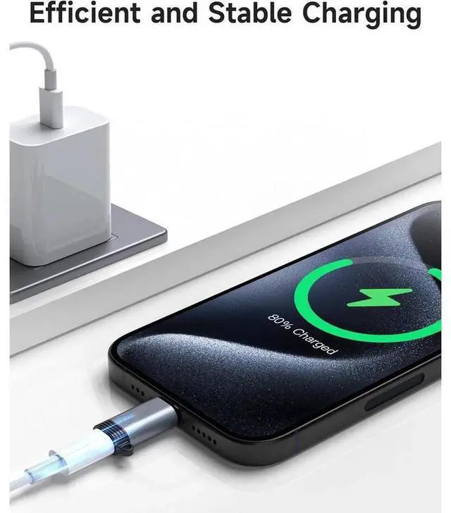 Alt view image 5 of 7 - 4 Pack Lightning Female to USB C Male Adapter, Type-C Charging Converter Support Charging & Data Transfer, Compatible with iPhone 15, iPad Air, Samsung, Pixel Phones, Not Support Audio and OTG Functio
