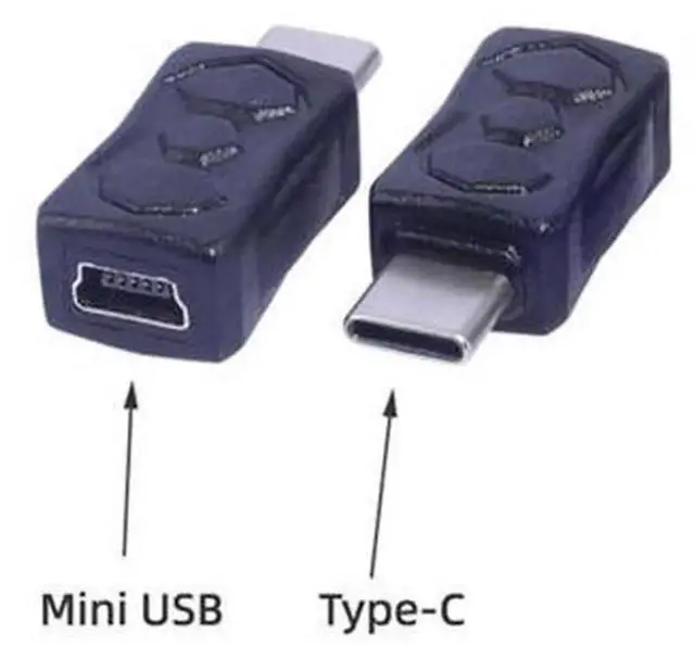 Main image of Type C Male to Mini USB Female Adapter, USB-C to Mini USB Connector, Support Charging & Data Sync, Compact Converter for Laptops, Mobile Phones, Digital Cameras and Old Mini USB Devices