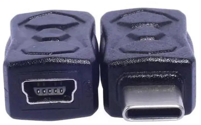 Alt view image 4 of 4 - Type C Male to Mini USB Female Adapter, USB-C to Mini USB Connector, Support Charging & Data Sync, Compact Converter for Laptops, Mobile Phones, Digital Cameras and Old Mini USB Devices