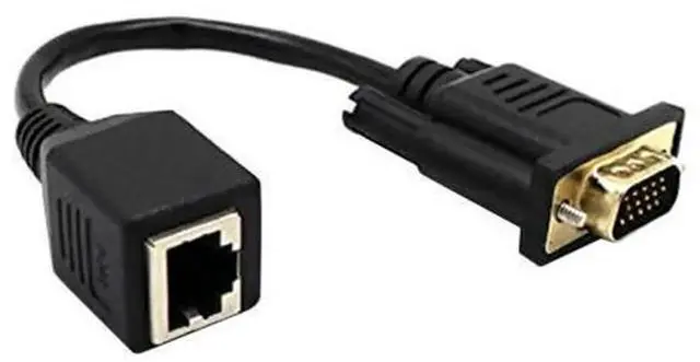 Main image of VGA to RJ45 Adapter Set, VGA Signal Extender Over Cat5e/Cat6 Network Cable, RJ45 Ethernet to VGA Converter, Monitor Extension Connector for Transmitting VGA Video Signal via LAN Cable