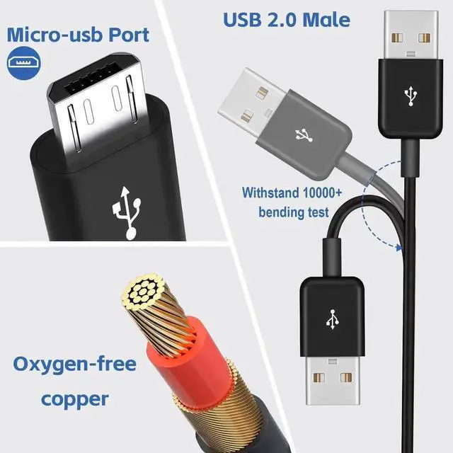 Alt view image 4 of 7 - 1.64FT Micro USB Splitter Charging Cable, USB Type A to 6 Micro USB Multi Charger Cord, Multiple Port Micro USB Charging Wire Compatible with Galaxy S6 S5 Note4 Note3, Xperia Z3 Z2 and Other Micro USB