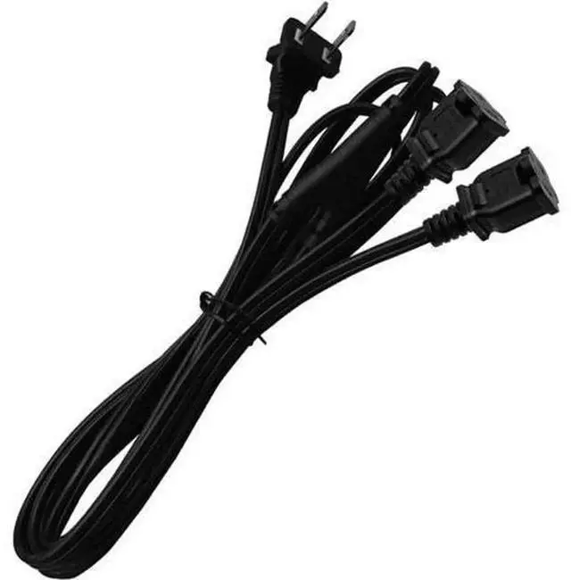 Alt view image 6 of 6 - 2ft/0.64m 90 Degree NEMA 1-15P to Triple 1-15R Power Splitter Cable, Polarized US 2-Prong AC Extension Cord, 1 to 3 Outlet Power Adapter, ETL Listed for Household Small Electronic Devices