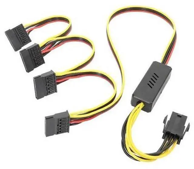 Main image of Graphics Card 6PIN to SATA Hard Drive Power Supply Cable, 12V Voltage Step-Down Stabilization SATA Power Cord AB01, PCIE 6Pin Power Conversion Cable for SATA HDD SSD Safe Power Connection