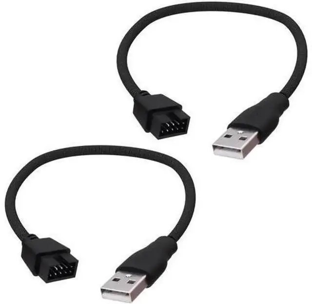 Main image of USB 2.0 Type A Male to 9Pin Motherboard Header Adapter Cable, 20cm Internal Mainboard Converter Extension Cord, USB A Male to 9 Pin Male Front Panel Header Cable for Desktop PC, 2 Pack