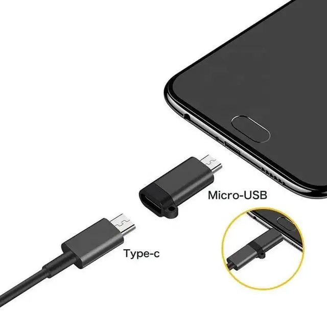 Alt view image 6 of 7 - USB C to Micro USB Adapter 2 Pack, Type C Female to Micro USB Male Convert Connector with Keychain, Charging & Data Sync Adapter Compatible with Galaxy S7 S7 Edge, Nexus 5 6, All Micro USB Devices