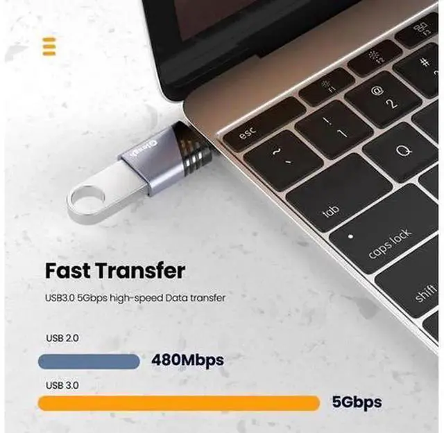 Alt view image 3 of 5 - USB to Type C Adapter, 3A Fast Charging Micro USB OTG Connector, USB-A Female to USB-C Male OTG Adapter Compatible with MacBook, Poco Smartphones, Support Data Sync and Charging
