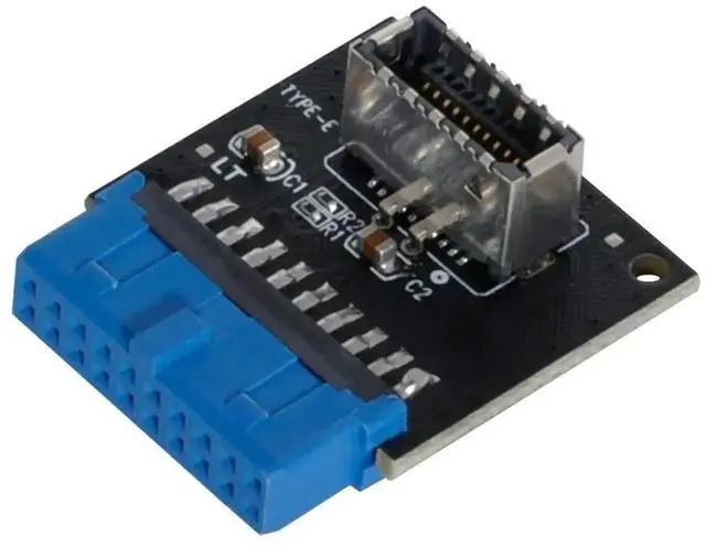 Alt view image 2 of 7 - USB 3.1 Type-E Front Panel Socket to USB3.0 20Pin Header Male Adapter, Motherboard Internal Extension Converter, Convert Mainboard 20Pin USB 3.0 Header to Type-E Port for Front Panel