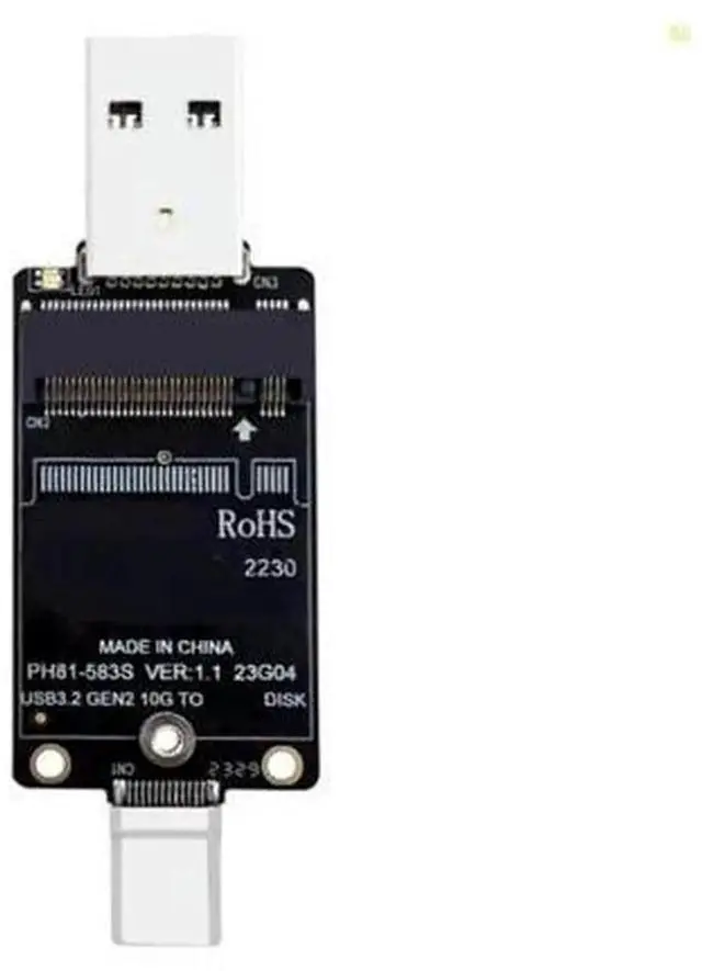 Main image of M.2 NVMe to USB Adapter, USB 3.2 Gen2 10Gbps NVMe SSD External Converter, USB-A & USB-C Dual Interface Hard Drive Reader, Compatible with 2230 M.2 NVMe SSD for Data Storage & File Transfer