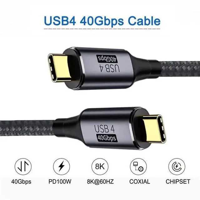 Alt view image 5 of 7 - 0.5M USB4 Cable, 40Gbps Data Transfer, 100W PD Charging, 8K@60Hz & 5K@60Hz Video, USB4.0 Type-C Cable Compatible with Thunderbolt 3/4, MacBook, Dell, HP, Lenovo, Samsung, Docking Station, External SSD