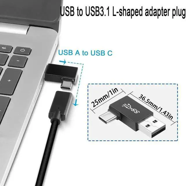 Alt view image 5 of 6 - 4Pcs Right Angle USB3.1 Male to USB-C Male Adapter, 90 Degree Right Bend Connector, 10Gbps Data Transfer, QC 60W & PD 15W Charging, USB A to Type-C Plug for Laptop, PC, Wall Charger