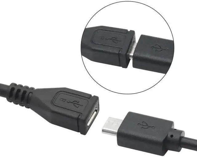 Alt view image 2 of 7 - 1Pair Short Micro USB Extension Cable 9Inch, 90 Degree Left & Right Angle Micro USB Male to Female Cord, Charging & Data Sync Cable for Cellphone, Tablet, MP3 Player and Other Micro USB Devices