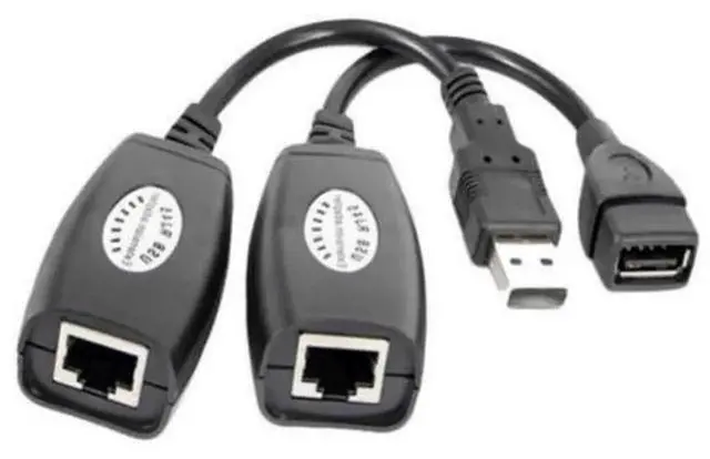 Alt view image 4 of 6 - USB RJ45 Extender Adapter Over CAT5 LAN Cable, USB Signal Extension Transmitter & Receiver Set, Extend USB Signal Up To 150ft via RJ45 Cat5 Network Cable for Computer, Desktop USB Device