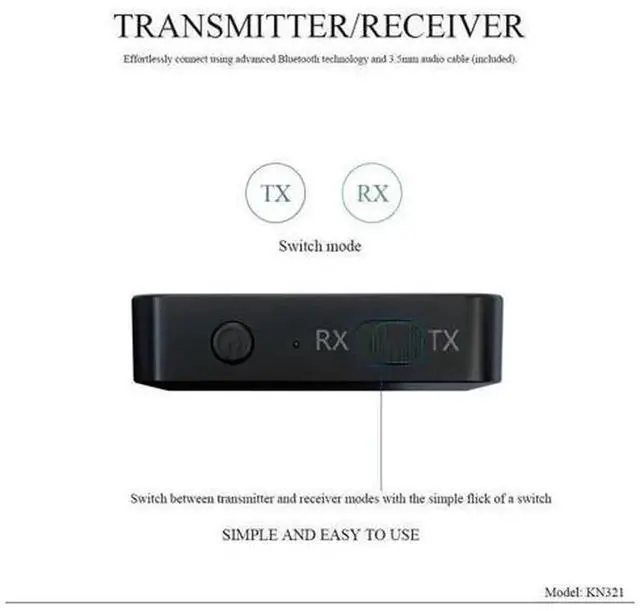 Alt view image 7 of 7 - 2 IN 1 Bluetooth 5.0 Transmitter Receiver, Wireless 3.5mm AUX Audio Adapter with RCA Output, Bluetooth Audio Converter for TV, Computer, Speaker, Car Stereo, Wired Headphones