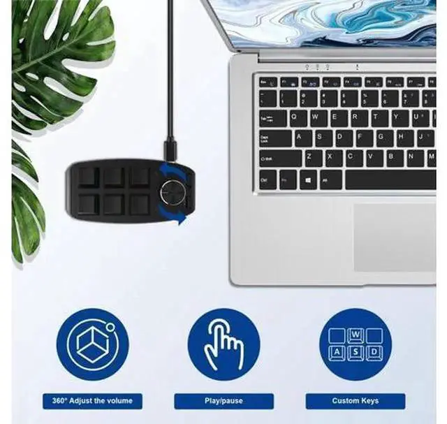 Alt view image 5 of 5 - Bluetooth Wireless RGB Custom Mechanical Keypad, 6 Programmable Keys with 1 Rotary Knob, Programmable Macro Gaming Keypad, Custom Hotkey Pad for Gaming, Video Editing, Office Work