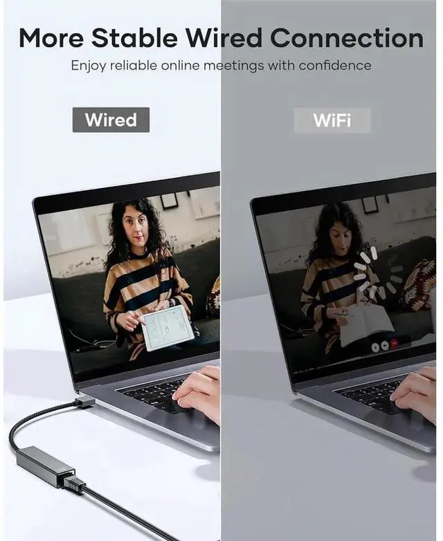 Alt view image 6 of 7 - USB 3.0 to Gigabit Ethernet Adapter, 10/100/1000 Mbps RJ45 LAN Wired Network Adapter, USB to RJ45 Internet Dongle Compatible with MacBook, Surface, Laptop PC, Windows 11/10/8.1, macOS, Linux