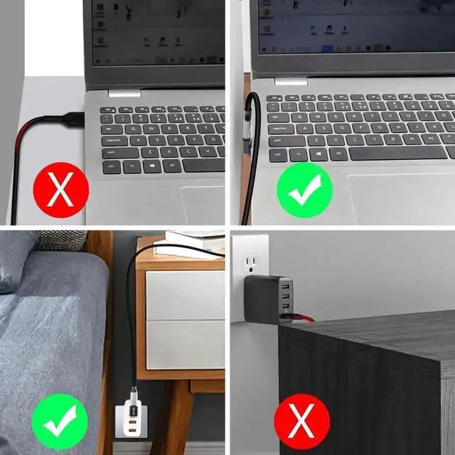 Alt view image 6 of 6 - 4Pcs Up Positive Bend 90 Degree USB3.1 Male to USB-C Male Adapter, Right Angle USB A to Type-C Plug, 10Gbps Data Sync, QC60W & PD15W Charging, Only A to C Direction for Wall Charger, Phone, Laptop