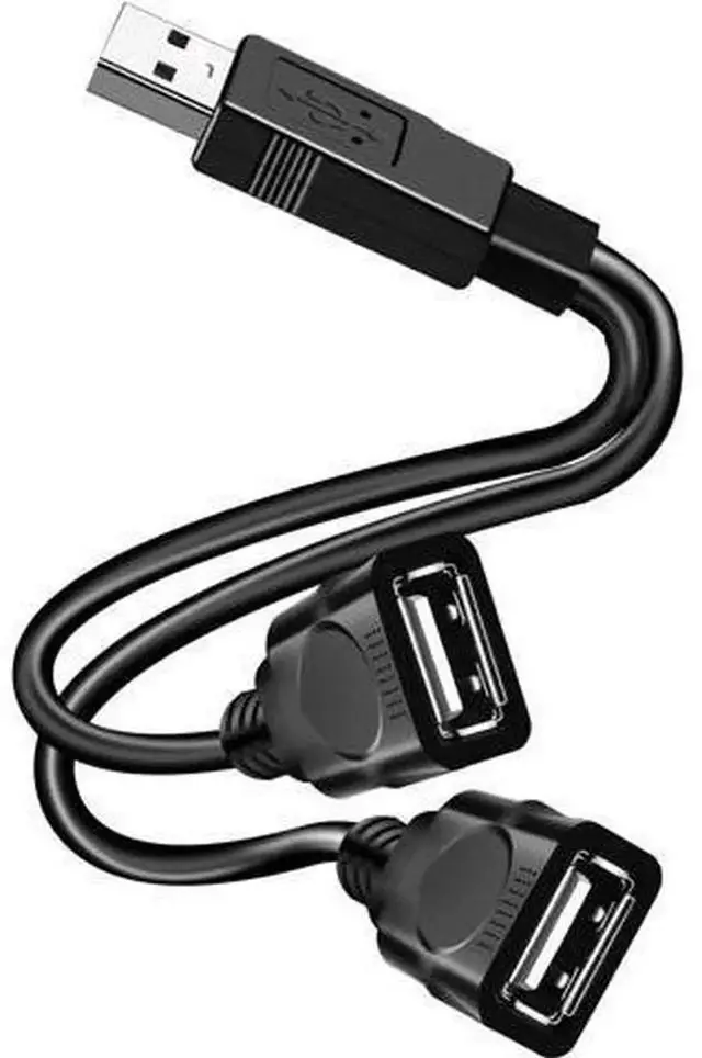 Main image of USB Y Splitter Adapter Cable, USB Male to Dual USB Female Extension Cord, Double USB Port Extender for Data Sync & Charging, USB Power Splitter Hub Cable for PC, Laptop, USB Devices