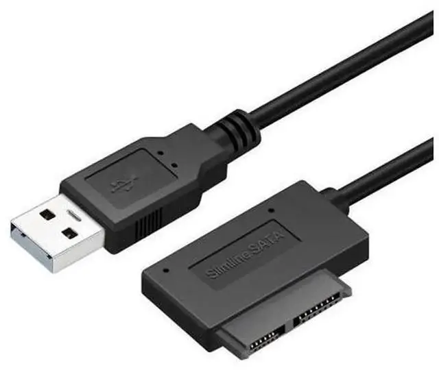 Main image of 35CM Slimline SATA USB 2.0 Adapter Cable, 6P+7P 13Pin Slim SATA to USB 2.0 Converter for CD DVD ROM Optical Drive, Compatible with PC, Laptop Notebook Slimline SATA Optical Drive