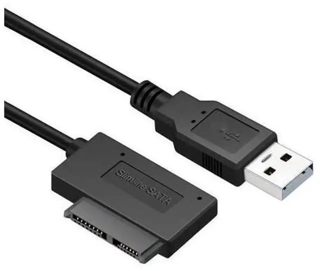 Alt view image 3 of 5 - 35CM Slimline SATA USB 2.0 Adapter Cable, 6P+7P 13Pin Slim SATA to USB 2.0 Converter for CD DVD ROM Optical Drive, Compatible with PC, Laptop Notebook Slimline SATA Optical Drive