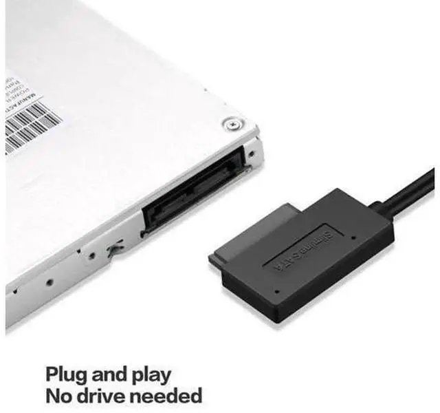 Alt view image 4 of 5 - 35CM Slimline SATA USB 2.0 Adapter Cable, 6P+7P 13Pin Slim SATA to USB 2.0 Converter for CD DVD ROM Optical Drive, Compatible with PC, Laptop Notebook Slimline SATA Optical Drive