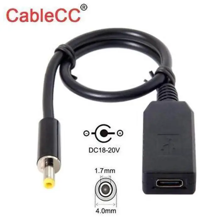 Main image of USB-C Female to DC 4.0x1.7mm PD Trigger Charging Cable, Type-C PD Emulator Power Plug Adapter Cord, Output DC 20V for Laptop, Convert USB-C PD Charger to Power Notebook