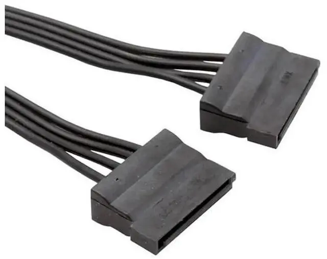 Alt view image 2 of 5 - 1 to 2 SATA 15 Pin Power Extension Cable, SATA Male to Dual Female Power Splitter Extender Cord 22cm/8.6inch for HDD SSD Hard Drive, PC Computer Power Supply Adapter
