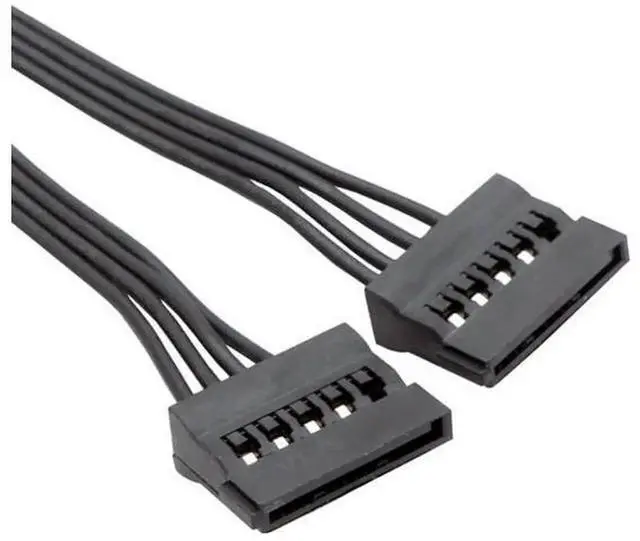 Alt view image 5 of 5 - 1 to 2 SATA 15 Pin Power Extension Cable, SATA Male to Dual Female Power Splitter Extender Cord 22cm/8.6inch for HDD SSD Hard Drive, PC Computer Power Supply Adapter