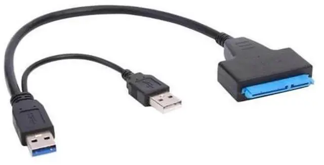 Alt view image 4 of 6 - SATA to Dual USB 3.0 High Speed Adapter Cable, Portable SATA HDD Converter Cord for 2.5 Inch SATA Hard Drive SSD, External Storage Connection Cable for Desktop Laptop