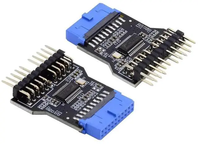Main image of USB 3.0 9Pin 1 to 2 USB2.0 9Pin Port Multiplier Adapter, Motherboard Internal Female Hub Extension Connector, PC Mainboard USB Header Splitter Cable