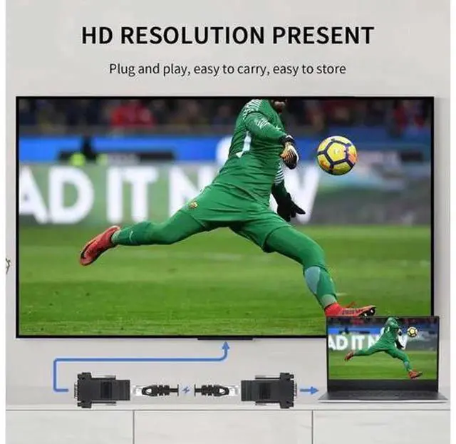 Alt view image 3 of 6 - VGA Male to Female Over RJ45 Extender, Transmit VGA Video Signal Up to 20M via CAT5e/CAT6 Ethernet Cable, VGA to LAN Video Extender for PC Laptop HDTV Projector, Single Female Receiver Unit
