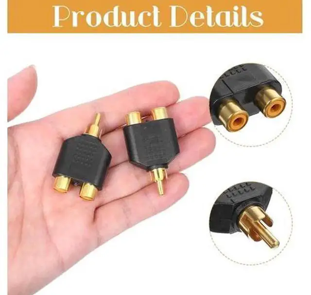 Alt view image 2 of 7 - 6 Pack RCA Y Splitter Adapter, 1 RCA Male to 2 RCA Female Audio Video Splitter, AV Signal Connector Converter for TV, Speakers and Other Audio Video Multimedia Equipment