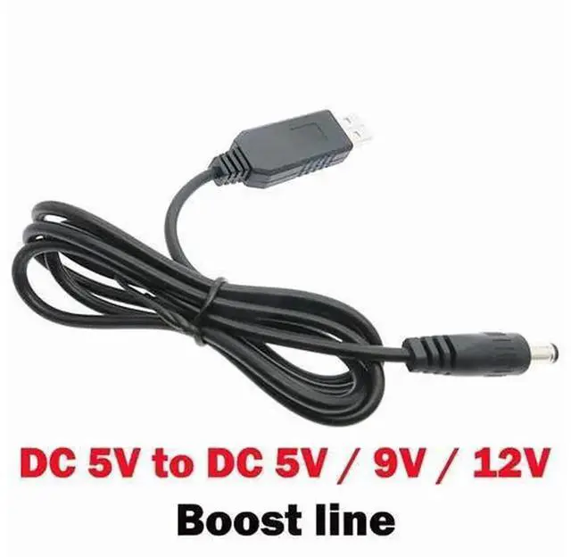 Main image of USB Step Up Power Booster Cable, DC 5V to 9V/12V Boost Converter Module, USB to DC 5.5x2.1mm Male Plug Power Supply Cable