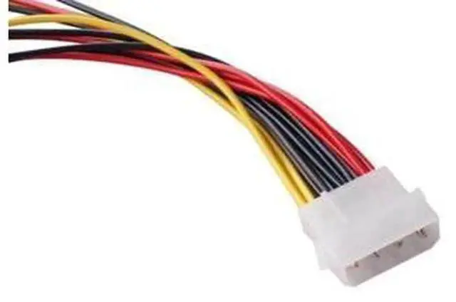 Alt view image 2 of 3 - IDE 4Pin Male to 3 Port SATA 15Pin Female Power Splitter Cable 22cm, Molex LP4 to SATA Power Adapter Cable for 2.5/3.5 Inch HDD SSD Optical Drive, ATX PSU Internal PC Storage Power Extension Cord