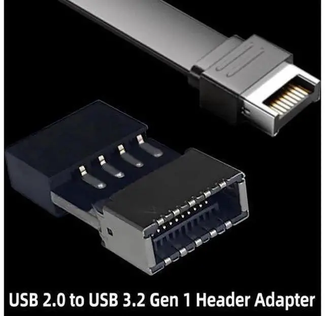 Alt view image 6 of 7 - USB 2.0 9Pin to USB 3.2 Gen1 Type-E Header Adapter, Motherboard Front Panel Connector Converter, Internal USB 2.0 9-Pin Header to USB-C Type-E Adapter for PC Case Front Panel