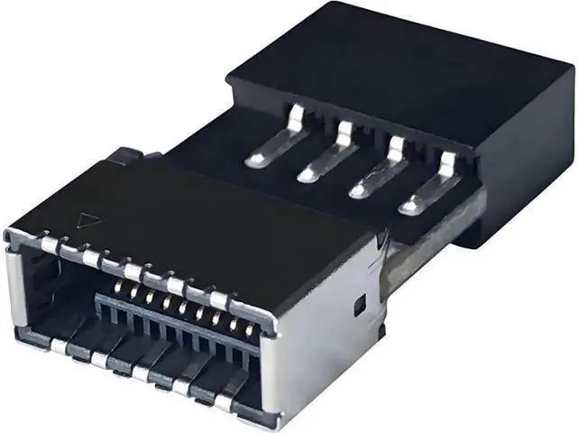Alt view image 7 of 7 - USB 2.0 9Pin to USB 3.2 Gen1 Type-E Header Adapter, Motherboard Front Panel Connector Converter, Internal USB 2.0 9-Pin Header to USB-C Type-E Adapter for PC Case Front Panel