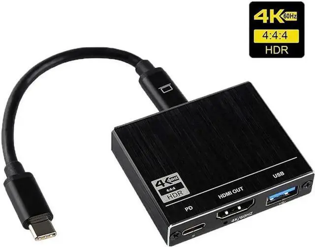 Main image of USB C to HDMI Multiport Adapter, Thunderbolt 3 Type-C Hub with 4K@60Hz HDMI Output, USB 3.0 Data Port & 100W USB-C PD Charging Port, Digital AV Dongle Compatible with MacBook Pro/Air, Galaxy S8 S9