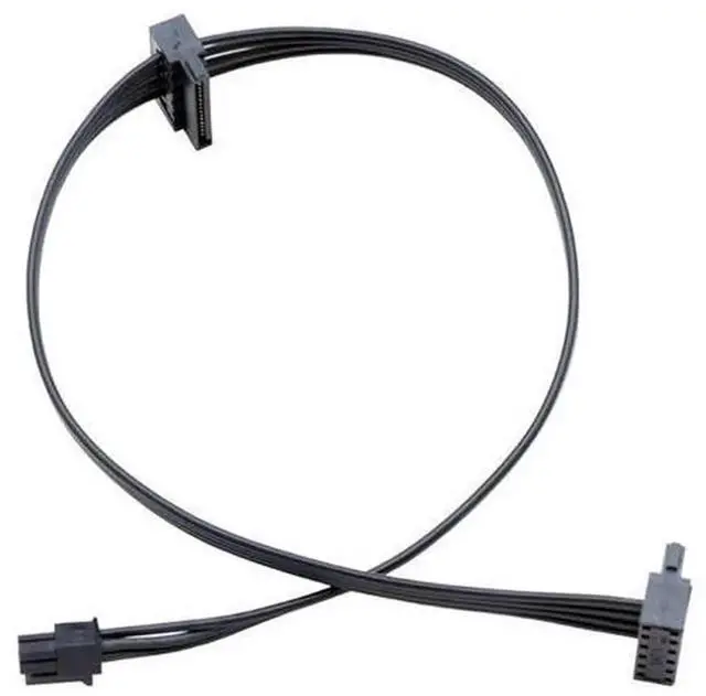 Main image of 2Pcs Mini 4Pin to Dual 15Pin SATA HDD Power Splitter Cable 45cm/17.7Inch Model AB01, Mini 4P Male to Dual SATA 15Pin Female Power Cord for SSD, 2.5/3.5 Hard Drive, Mini ITX PC Power Extension