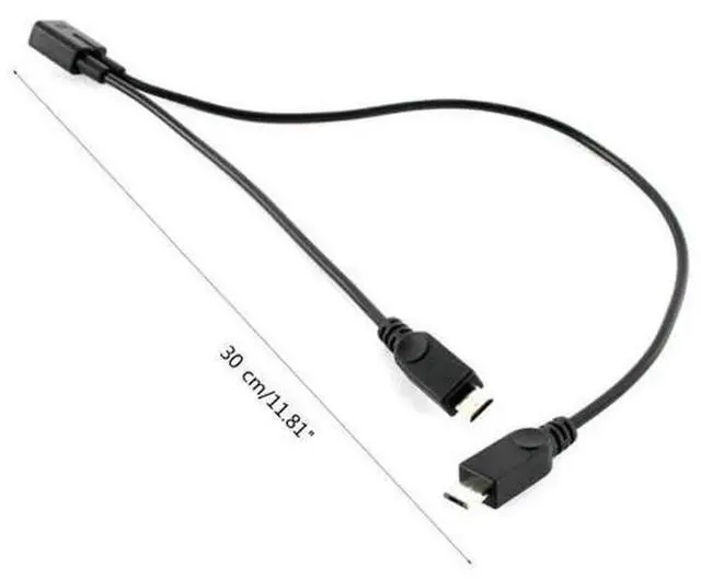 Alt view image 2 of 4 - 1PCS Micro USB 2.0 Y Splitter Cable, 1 Female to 2 Male Micro USB Charging & Data Sync Extension Cord, Dual Micro USB Male Adapter Wire for Mobile Phones, Wired Micro USB Devices Power and Data Transf