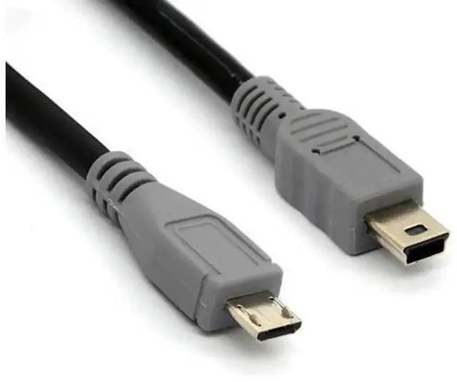 Main image of Micro USB Male to Mini 5Pin USB Male OTG Adapter Cable, 20cm Male to Male Converter Cord, Supports Data Sync & Charging for Mobile Devices, Digital Cameras, Portable Electronics