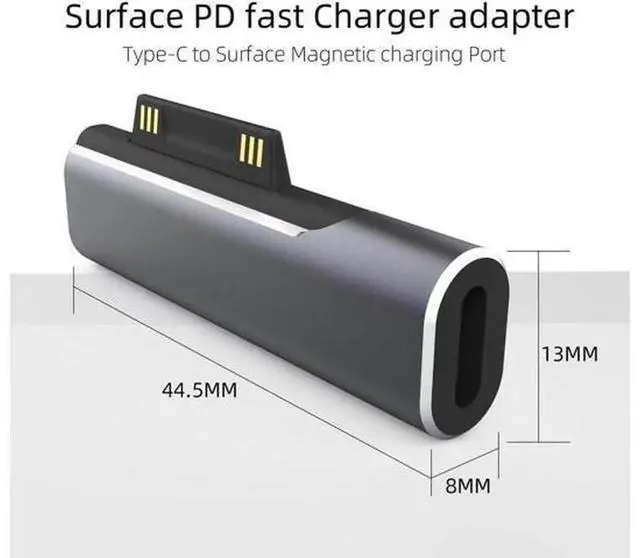 Alt view image 2 of 6 - Surface Male to USB-C Female Charging Adapter, DC 15V 102W Type-C Female to Surface Connector Power Converter, Compatible with Surface Pro7/6/5/4, Laptop 3/2/1, Surface Go & Surface Book