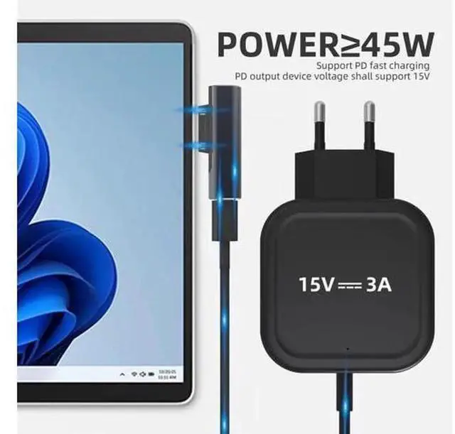 Alt view image 3 of 6 - Surface Male to USB-C Female Charging Adapter, DC 15V 102W Type-C Female to Surface Connector Power Converter, Compatible with Surface Pro7/6/5/4, Laptop 3/2/1, Surface Go & Surface Book