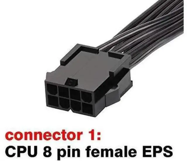 Alt view image 4 of 4 - ATX CPU 8 Pin Power Extension Cable, 12 Inches, 2 Pack, CPU 8Pin Female to 8(4+4)Pin Male EPS Extension Cord for Motherboard CPU Power, Clearly Distinguished from PCIe VGA Graphics Card Cable