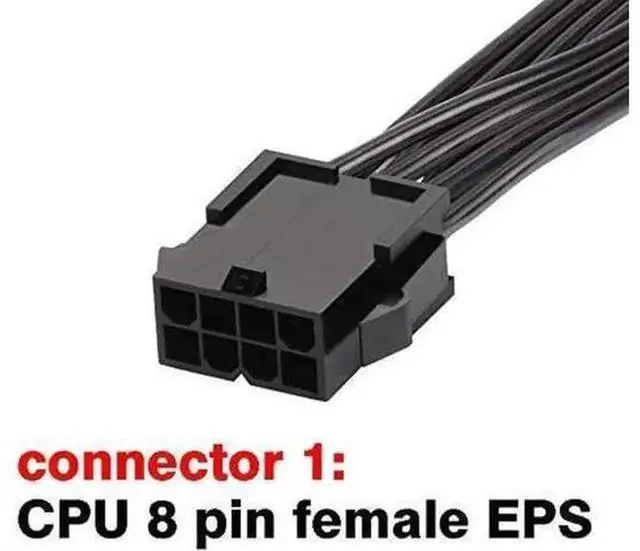 Alt view image 4 of 4 - ATX CPU 8 Pin EPS Power Extension Cable, 12 Inches, 2 Pack, CPU 8Pin Female to Detachable 4+4Pin Male Cord for Motherboard CPU Power, Not Compatible with PCIe VGA Graphics Card